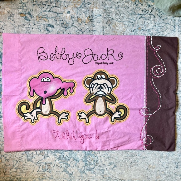 Bobby Jack Original Don't Burst My Bubble Pillow Case 20”x 30” Y2K Pink Monkey - Picture 7 of 7